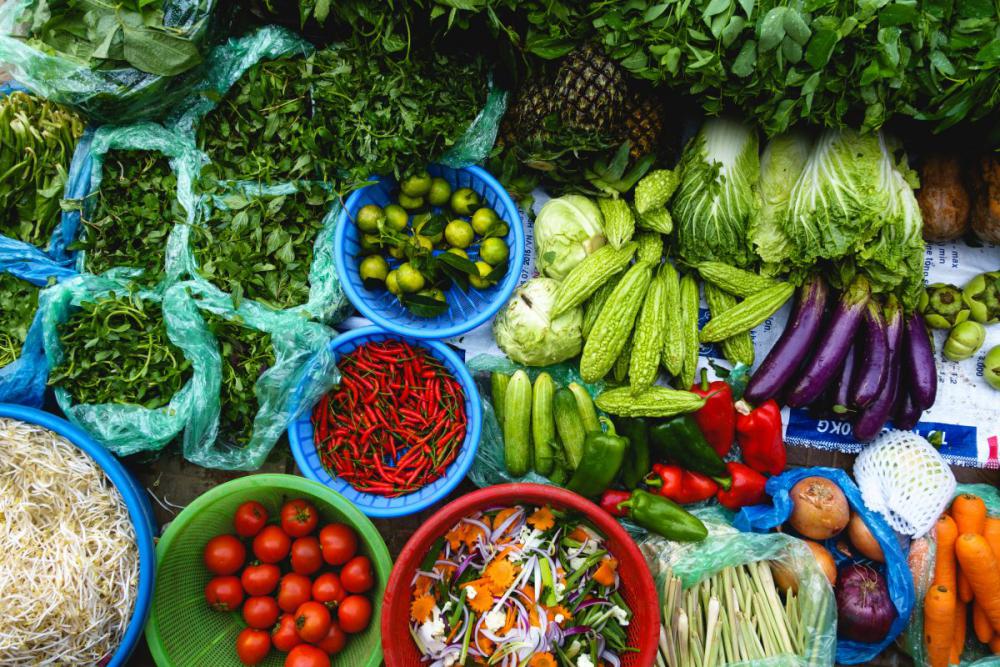 Colorful fresh produce at Asian market Colorful fresh produce at Asian market