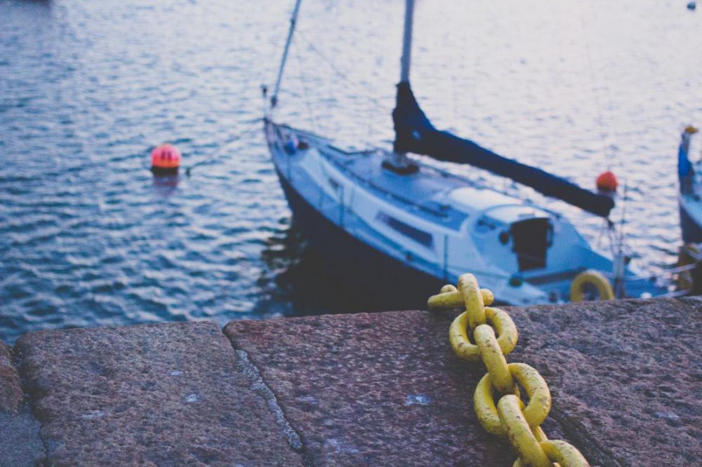 Docked Yacht Yellow Chain Docked Yacht Yellow Chain
