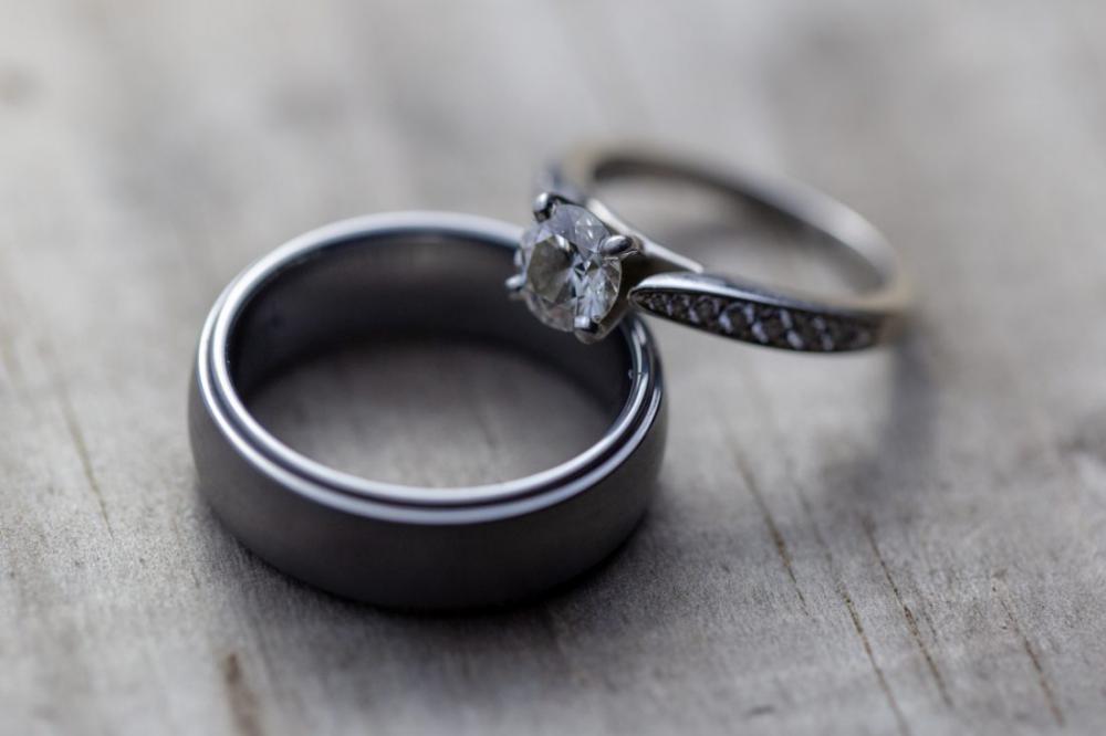 Wedding Rings on Table Wedding Rings on Table