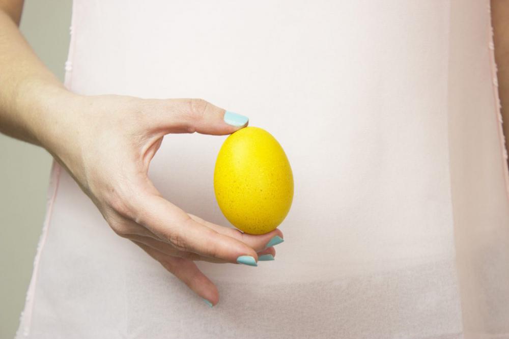 Woman Holding Easter Egg Woman Holding Easter Egg
