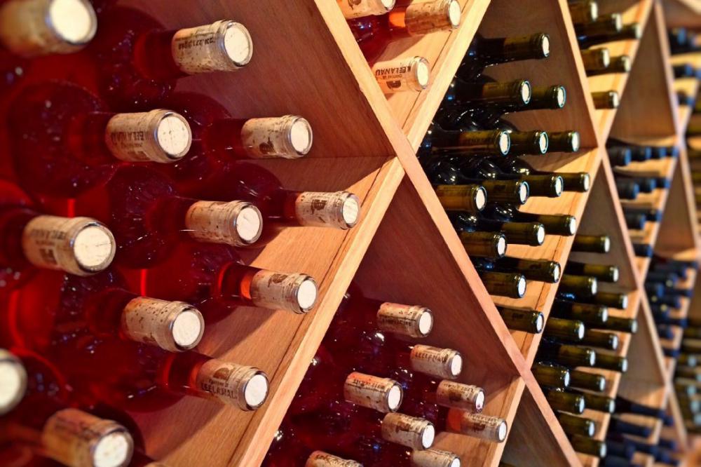 Wine Bottles on Rack Wine Bottles on Rack