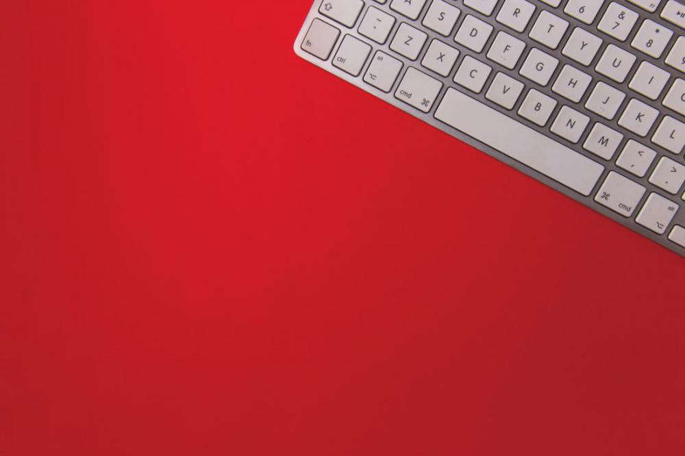 Keyboard On Red Keyboard On Red