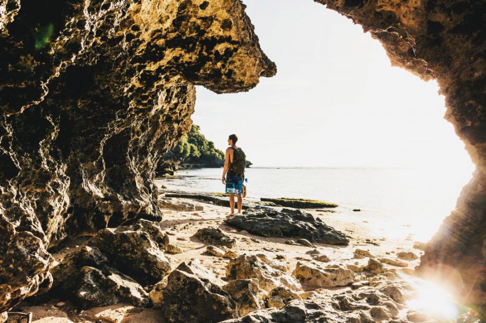 Man on Cave Beach Man on Cave Beach