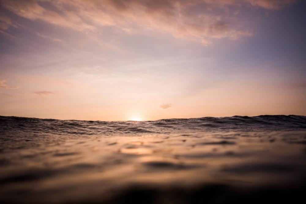 Ocean, Waves and Sunset Ocean, Waves and Sunset