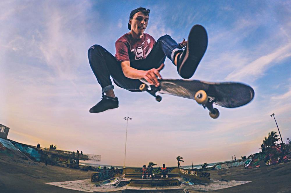 Skateboarder in Air Skateboarder in Air