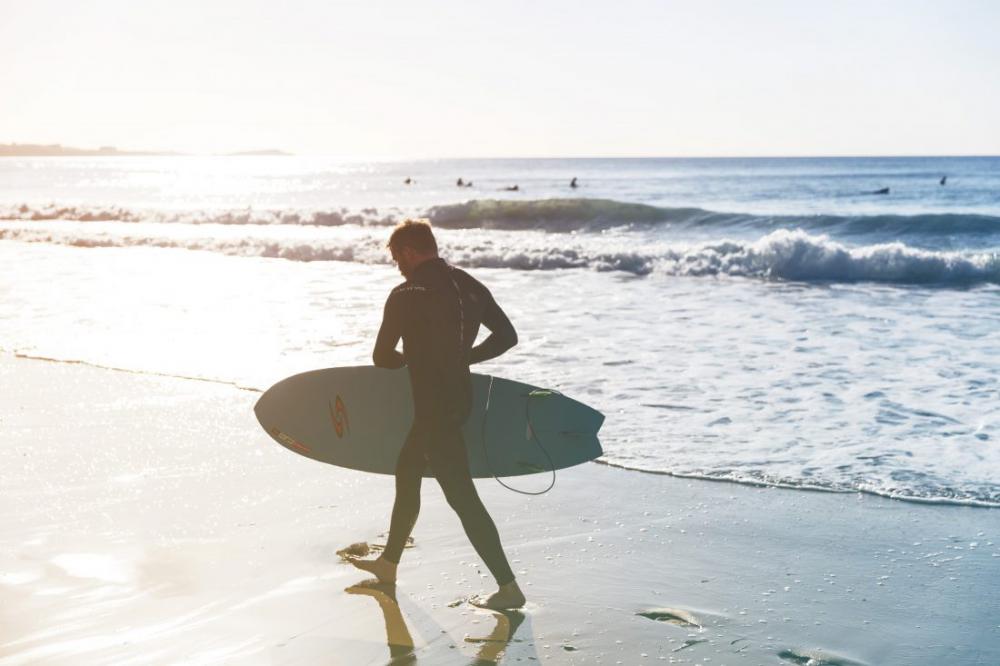 Surfer on Beach Surfer on Beach