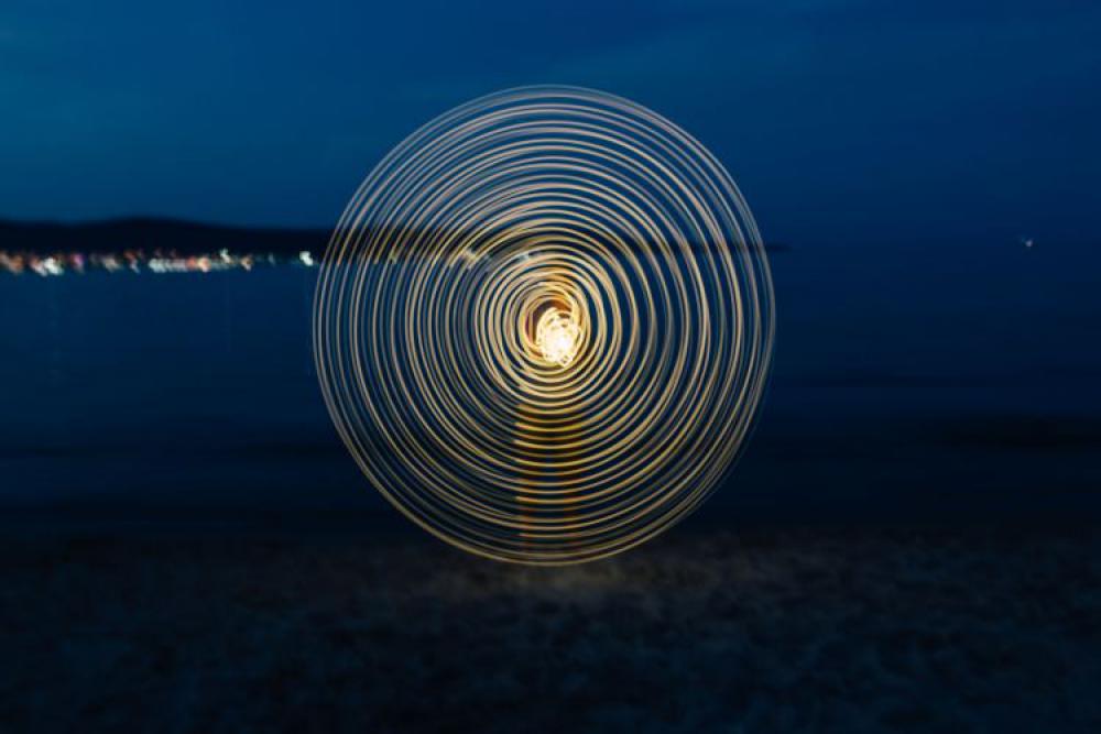 Light painting on the beach at nigh Light painting on the beach at nigh