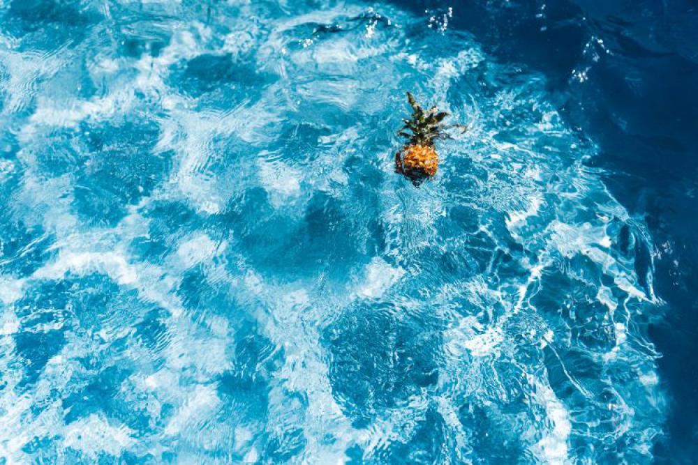 Pineapple in a swimming pool Pineapple in a swimming pool