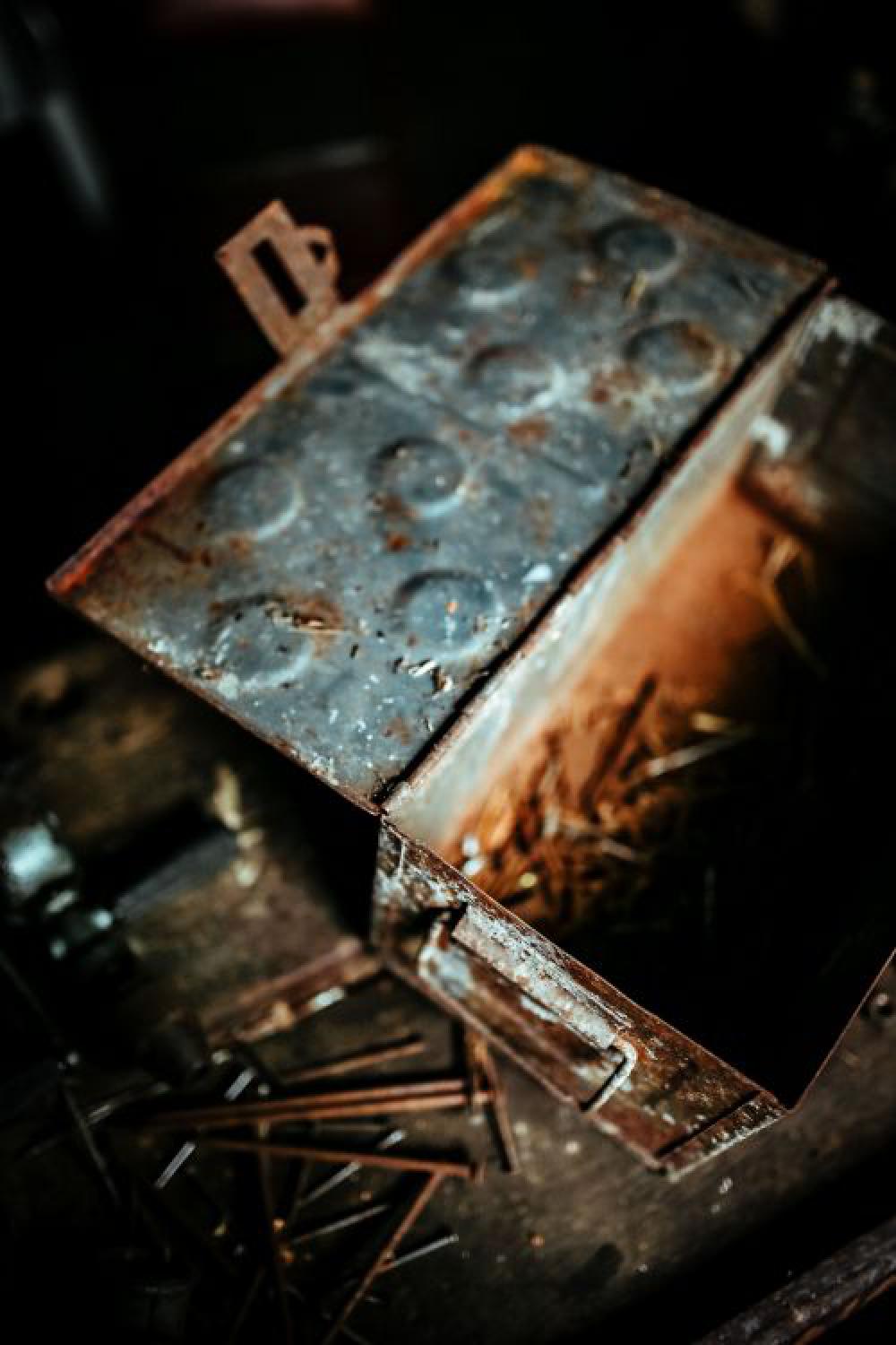 Old boxes in a workshop Old boxes in a workshop