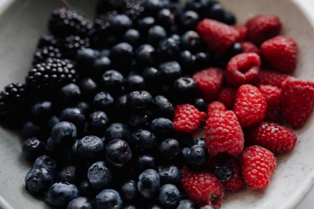 Blackberries, blueberries and raspberries in a bowl Blackberries, blueberries and raspberries in a bowl