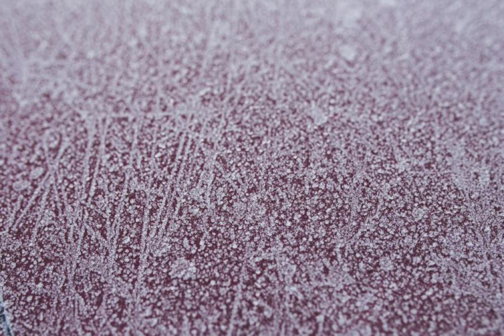 Frost on a red car Frost on a red car