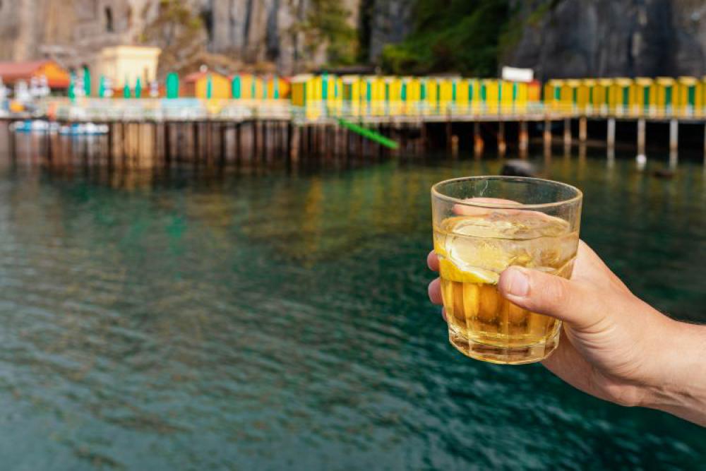 Summer drinks at the seaside Summer drinks at the seaside