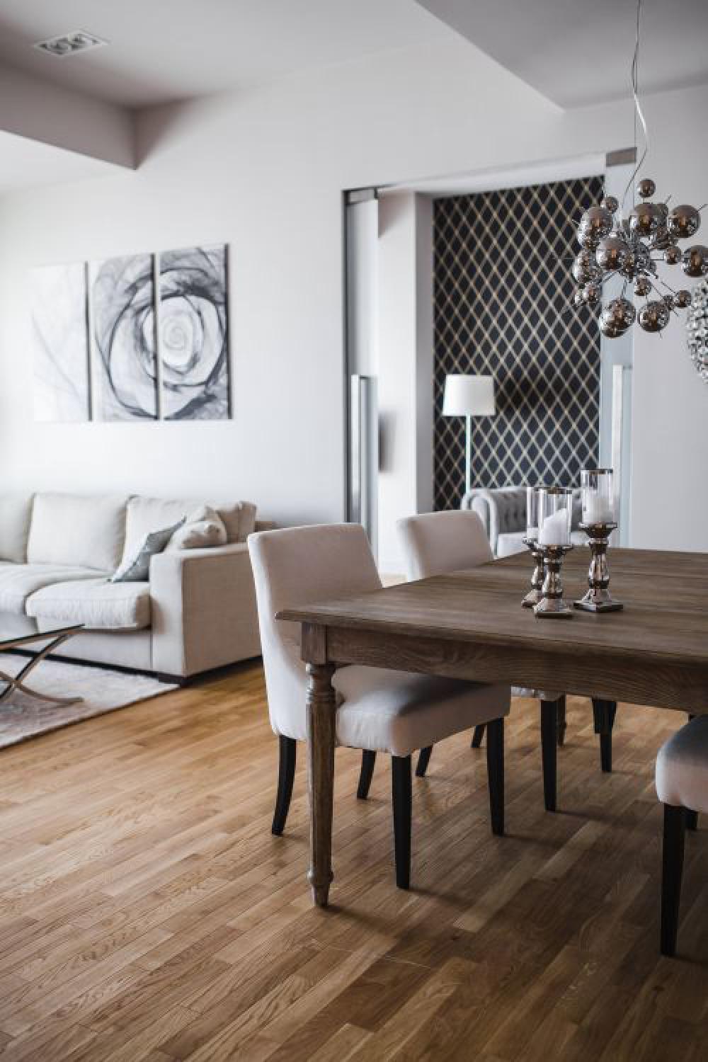 White and bright interior of a designer living room White and bright interior of a designer living room