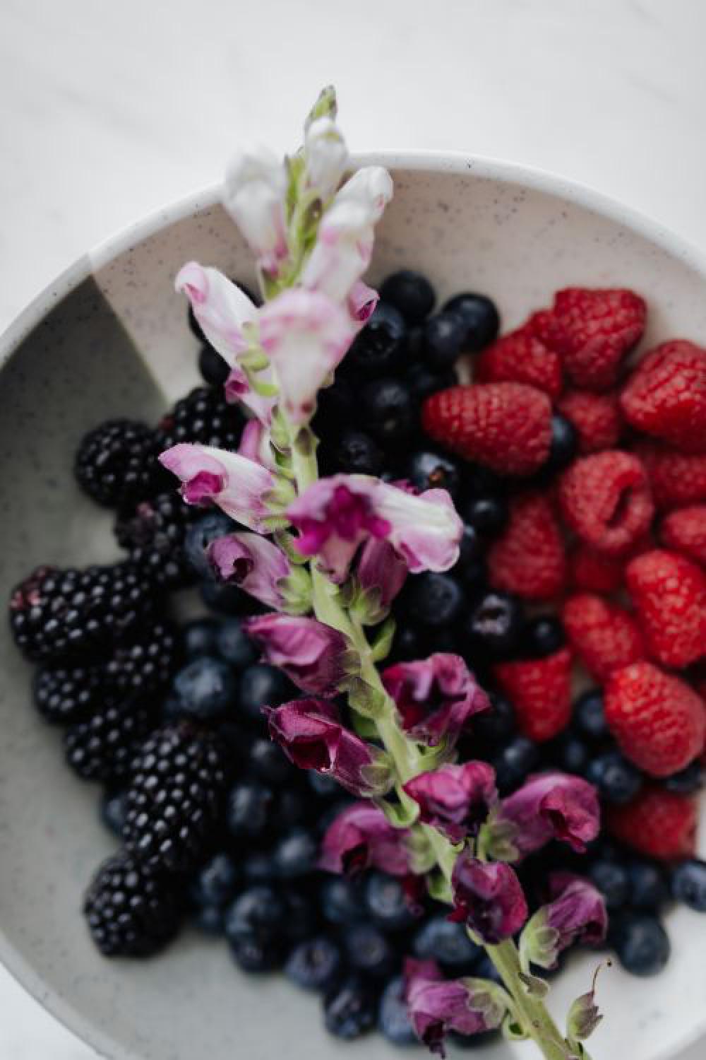Blackberries, blueberries and raspberries in a bowl Blackberries, blueberries and raspberries in a bowl