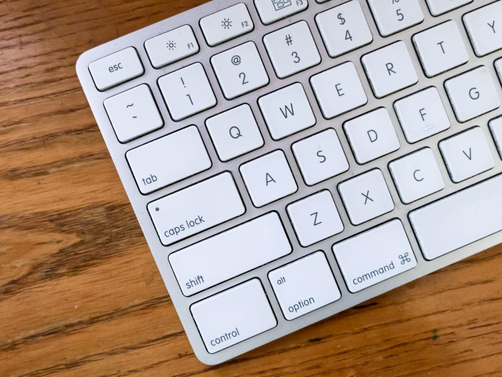 Keyboard on Wood Desk Keyboard on Wood Desk