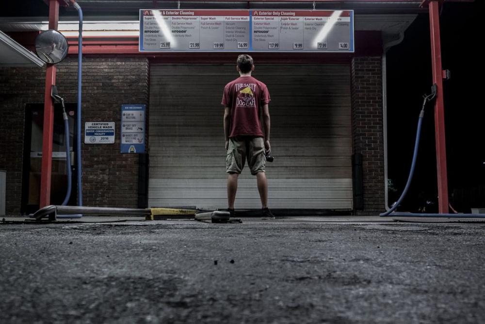 Man Alone Car Wash Free Photo Man Alone Car Wash Free Photo