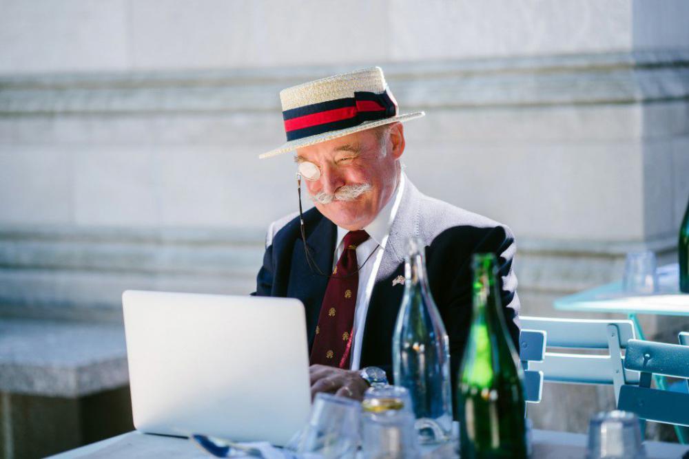 Monocle Man Laptop Free Photo Monocle Man Laptop Free Photo