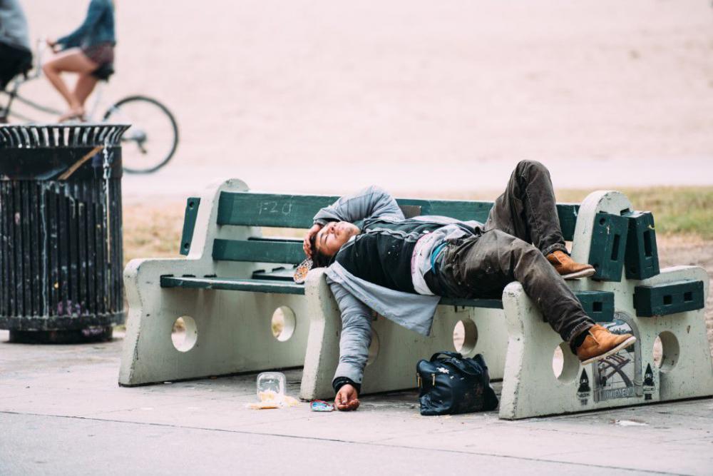 Man Sleeping Bench Homeless Free Photo Man Sleeping Bench Homeless Free Photo