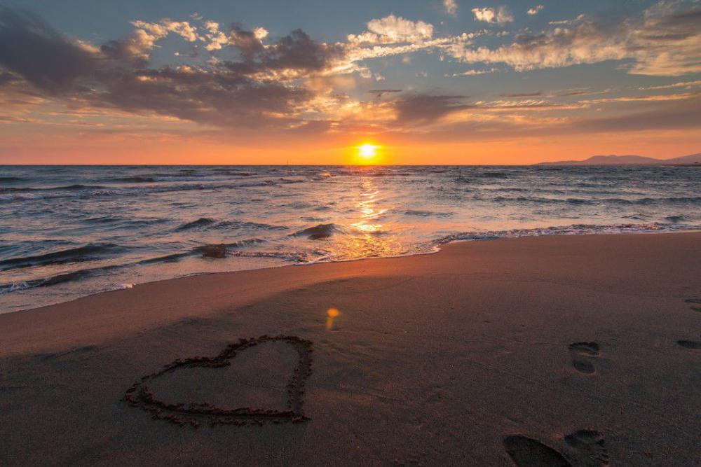 Love Heart Beach Sunset Ocean Free Photo Love Heart Beach Sunset Ocean Free Photo