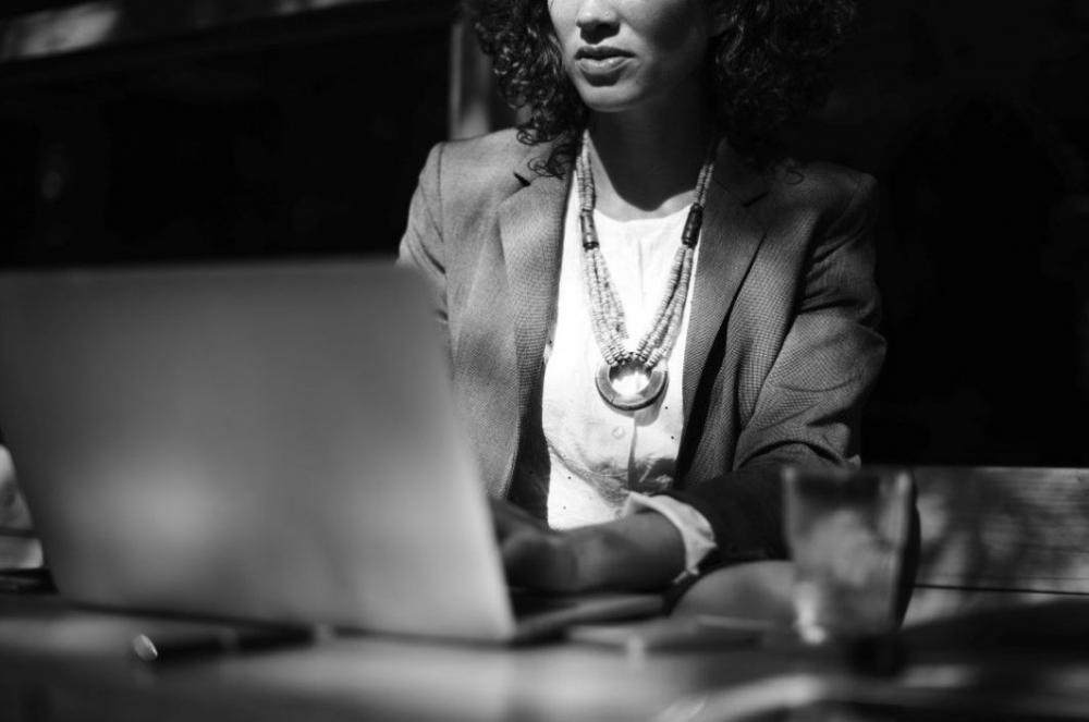 Black White Woman Work Laptop Free Photo Black White Woman Work Laptop Free Photo