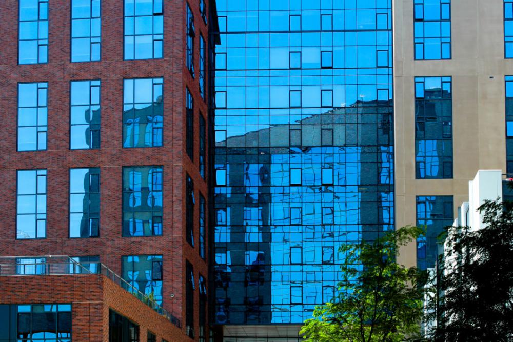 Glass Building in City Free Photo Glass Building in City Free Photo