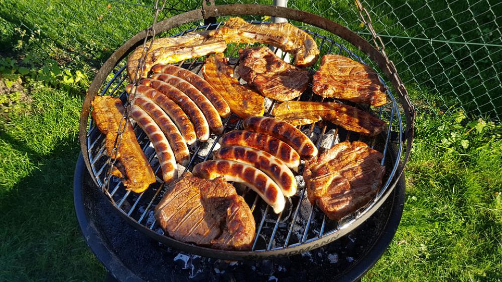 Barbecue Meat Barbecue Area Campfire Delicious Barbecue Meat Barbecue Area Campfire Delicious