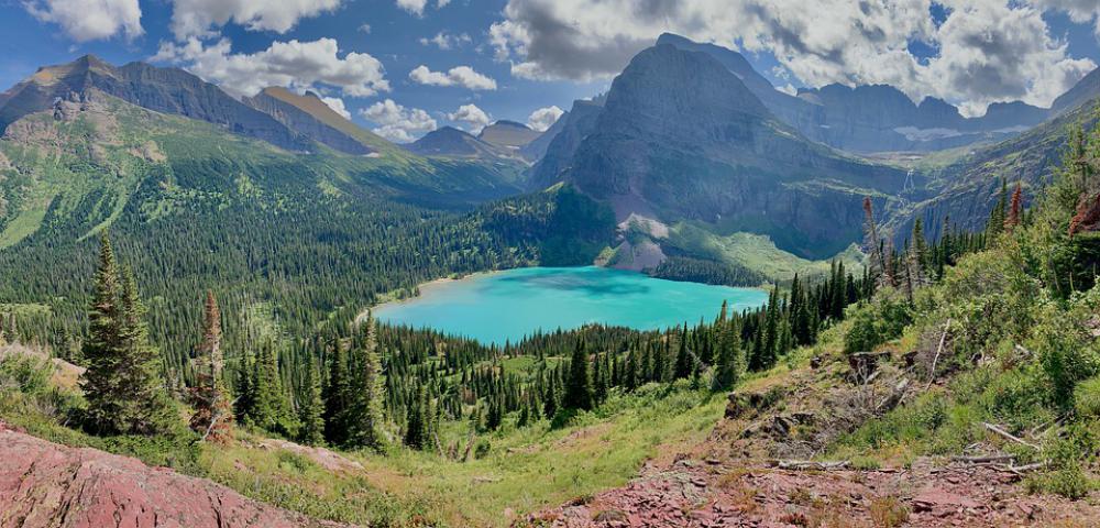 Glacier Lake Mountain Mountains Montana Landscape Glacier Lake Mountain Mountains Montana Landscape