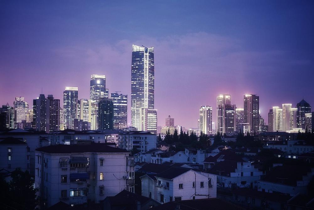 Shanghai Night Landscape Skyscraper Building Tower Shanghai Night Landscape Skyscraper Building Tower