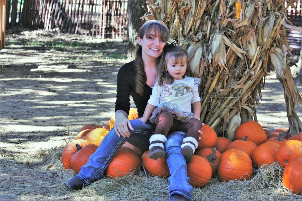 Mother And Child At Pumpkin Patch Mother And Child At Pumpkin Patch