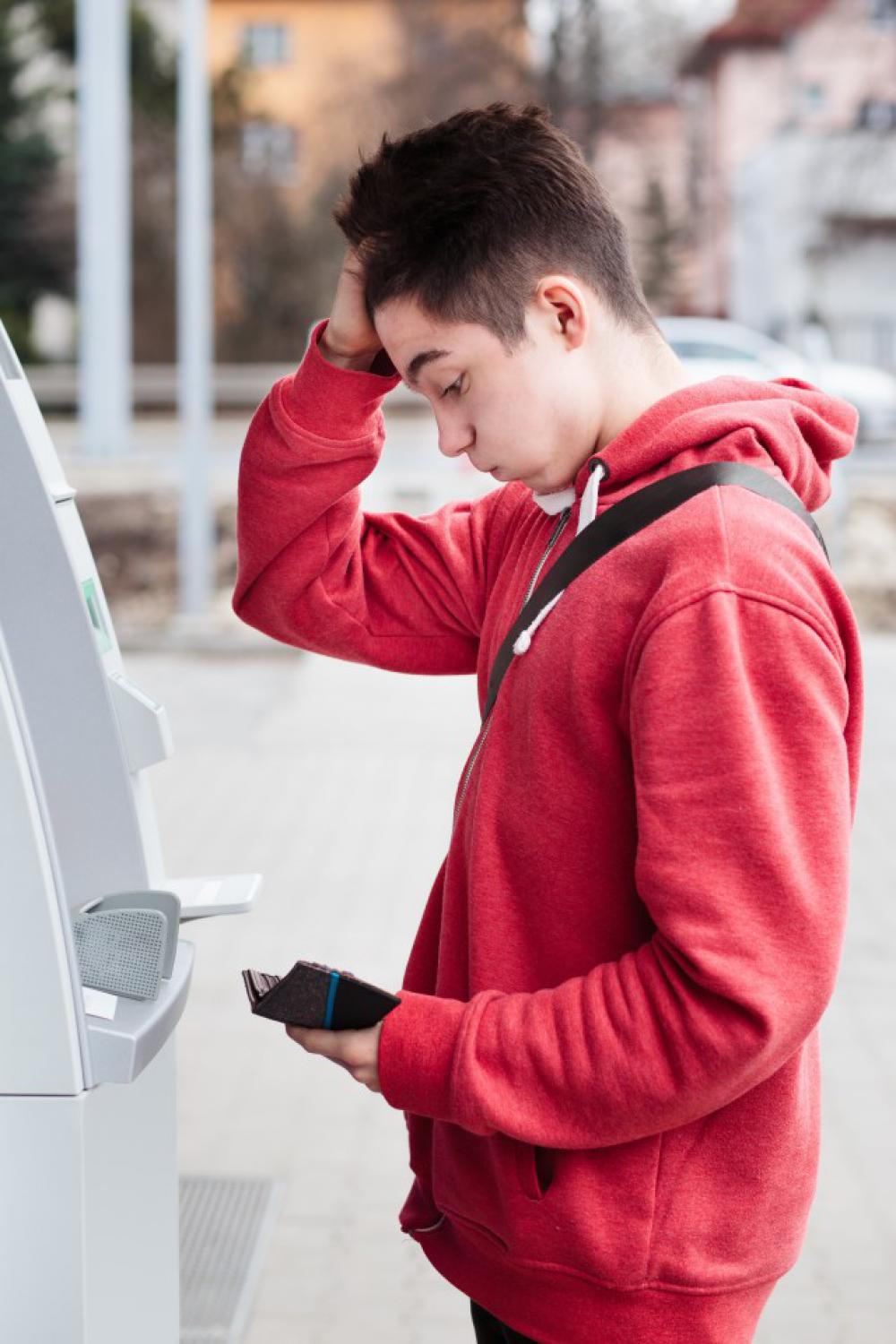 Boy found he lost his debit card Boy found he lost his debit card