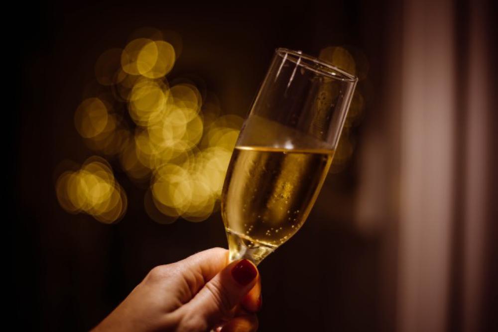 Champagne and Christmas Lights Champagne and Christmas Lights