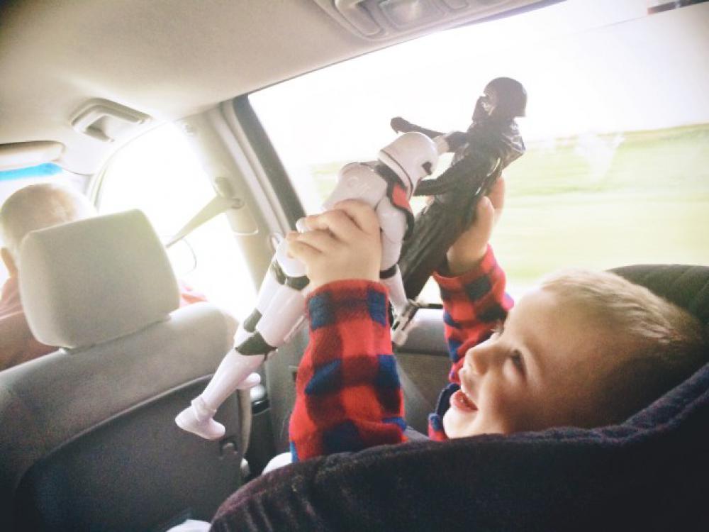 Kylo Ren and the storm troopers traveling for Christmas Kylo Ren and the storm troopers traveling for Christmas