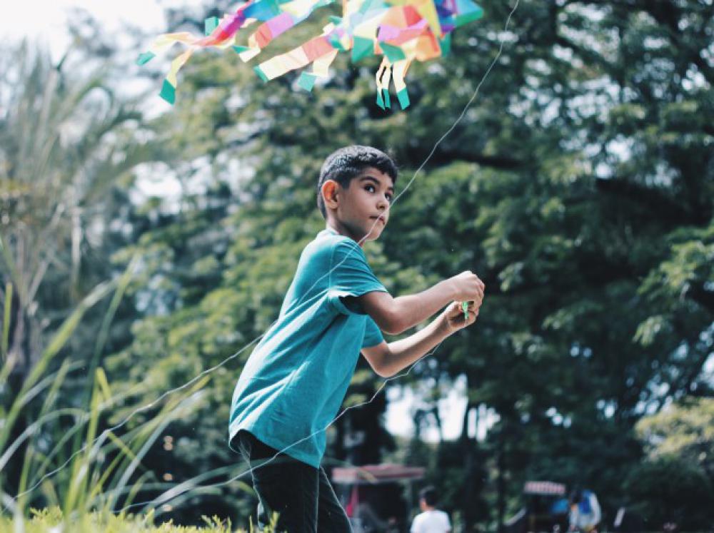 Kids playing kite Kids playing kite