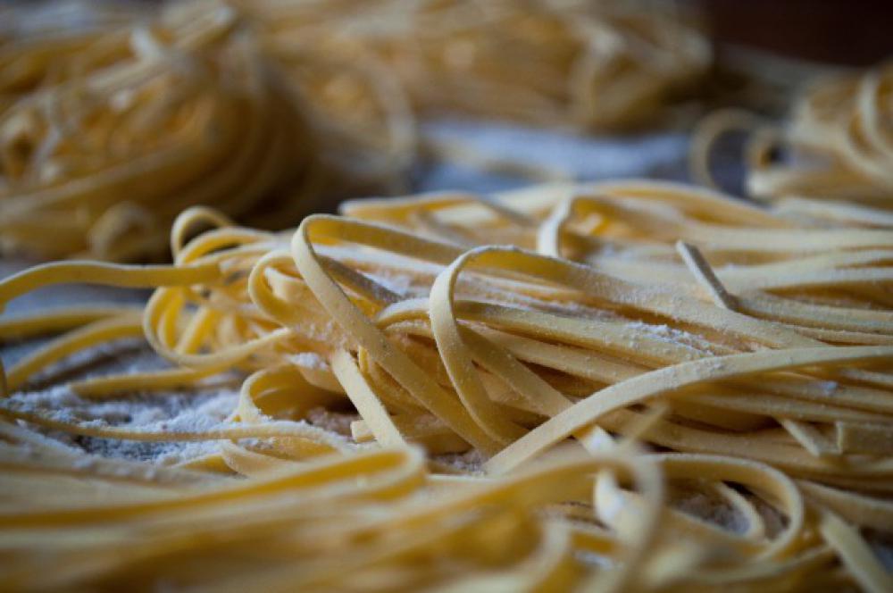 close-up on handmade fresh pasta close-up on handmade fresh pasta