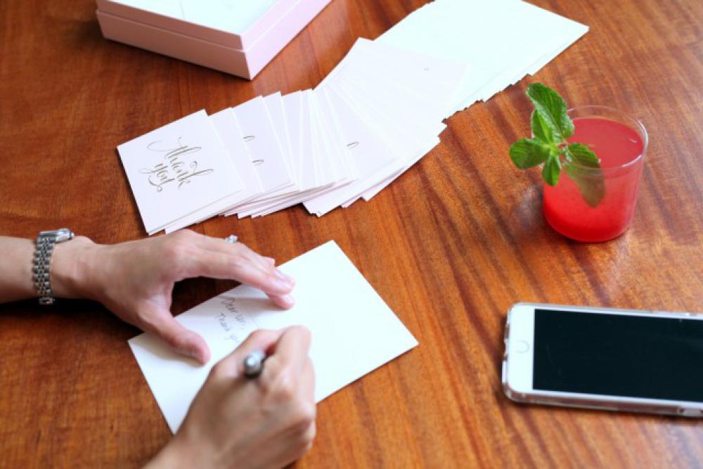 Writing thank you cards Writing thank you cards
