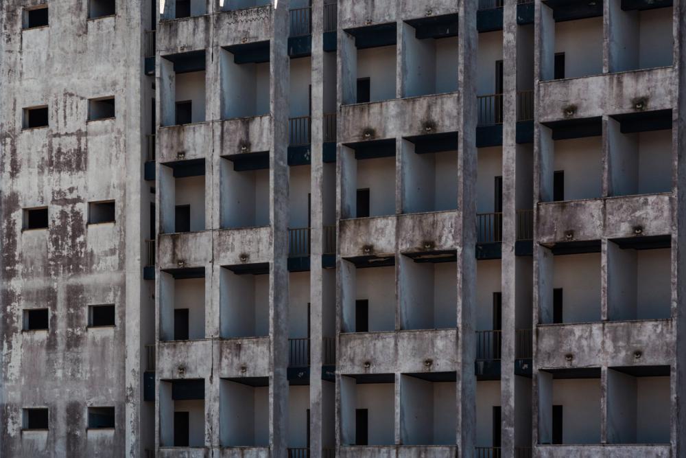 Decaying Gray Building Photo Decaying Gray Building Photo
