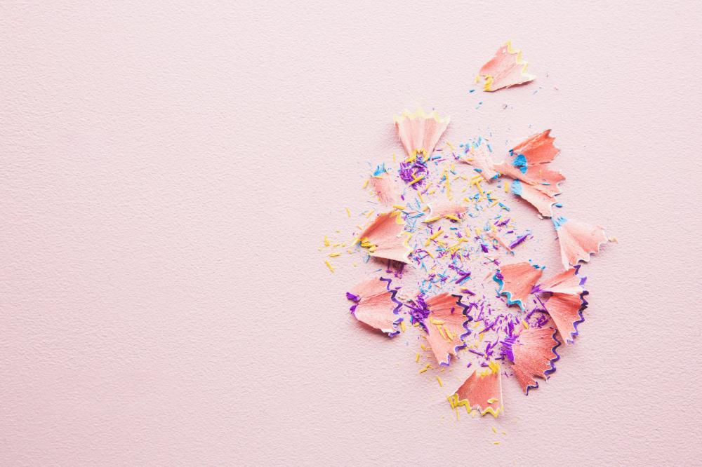 Pencil Shavings On Pink Photo Pencil Shavings On Pink Photo