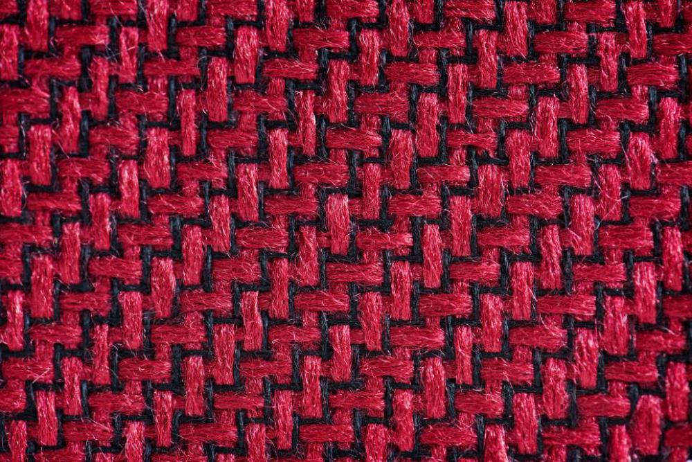 Red and black woven fabric Red and black woven fabric