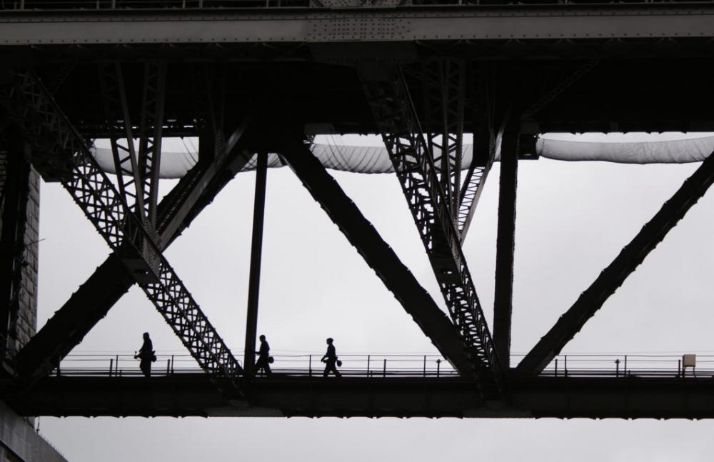 People Crossing Bridge Free Photo People Crossing Bridge Free Photo