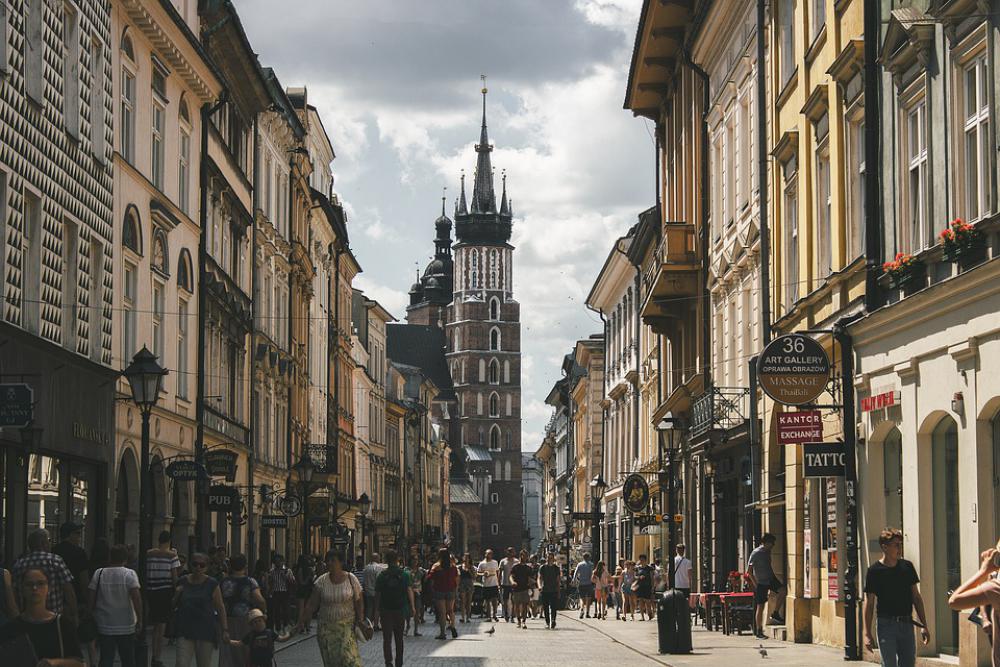 Krakow Street Poland Tourism Old Tower Europe Krakow Street Poland Tourism Old Tower Europe