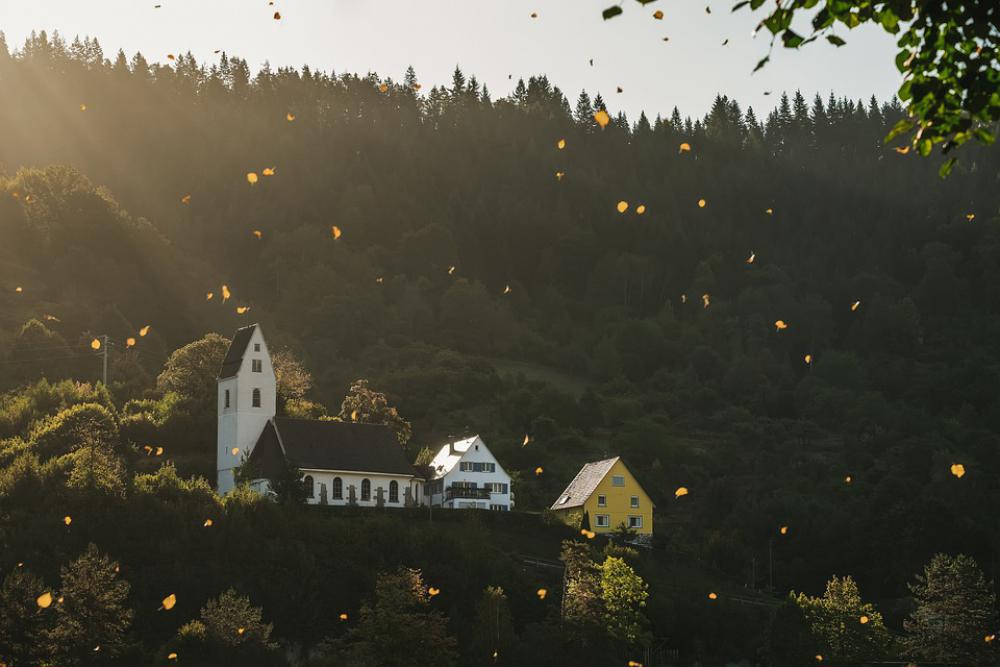 Autumn Leaves Are Falling Golden Landscape Church Autumn Leaves Are Falling Golden Landscape Church