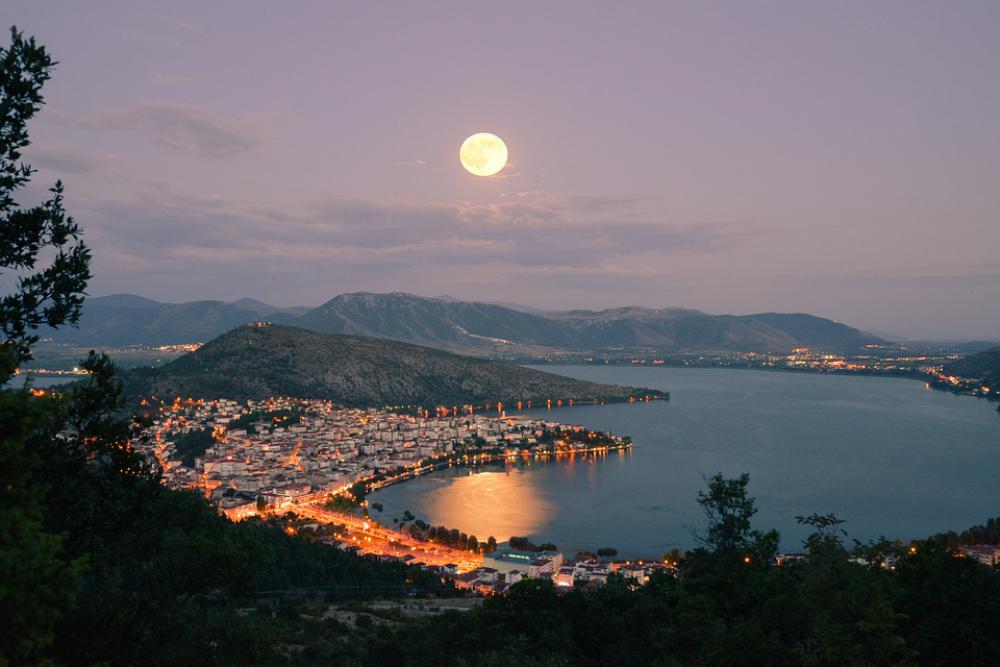 Lake Moon Kastoria Water Sky Landscape Moonlight Lake Moon Kastoria Water Sky Landscape Moonlight