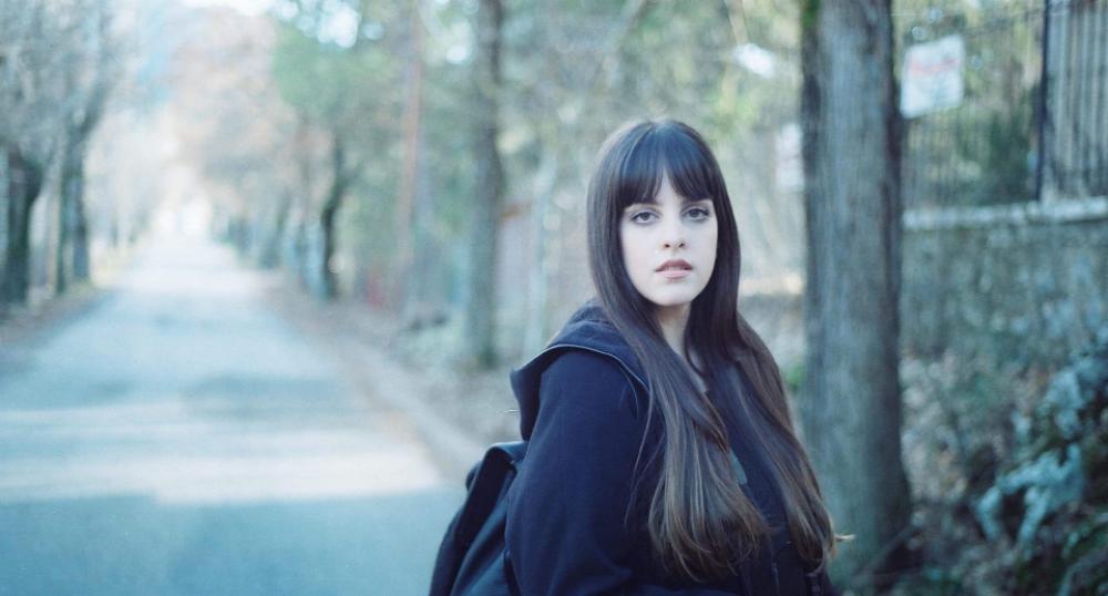 woman portrait outdoors road trees woman portrait outdoors road trees