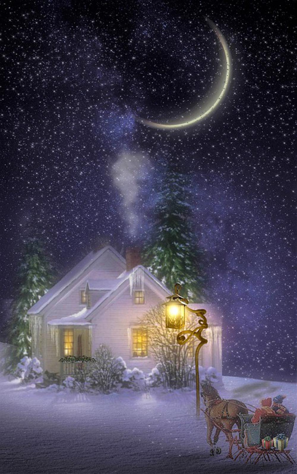 Fantasy Winter Night Slide Wintry Fairytale Fantasy Winter Night Slide Wintry Fairytale