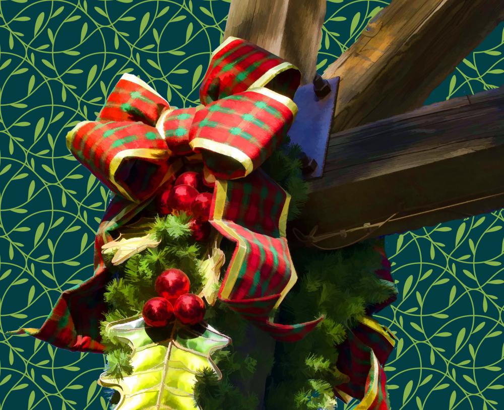 Tartan Ribbon And Holly Tartan Ribbon And Holly