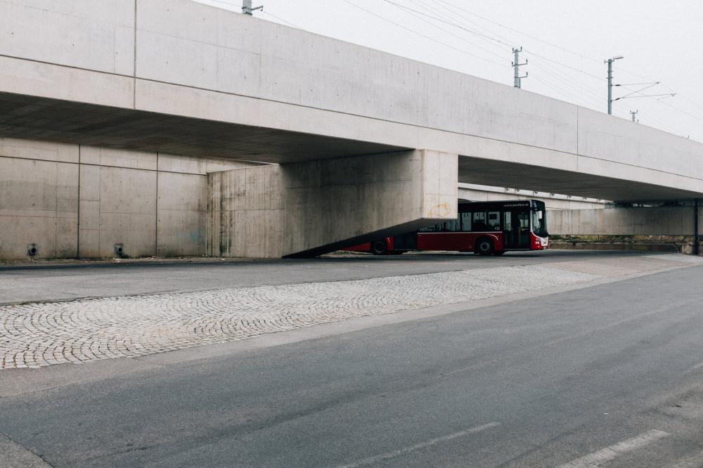 A Bus Leaves The Station Photo A Bus Leaves The Station Photo