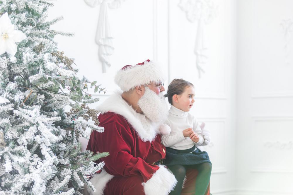 Child On Santa Photo Child On Santa Photo