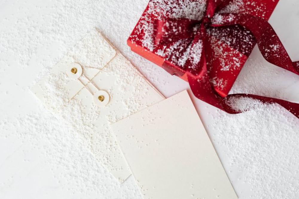 Red Christmas Gift and Empty Card Red Christmas Gift and Empty Card