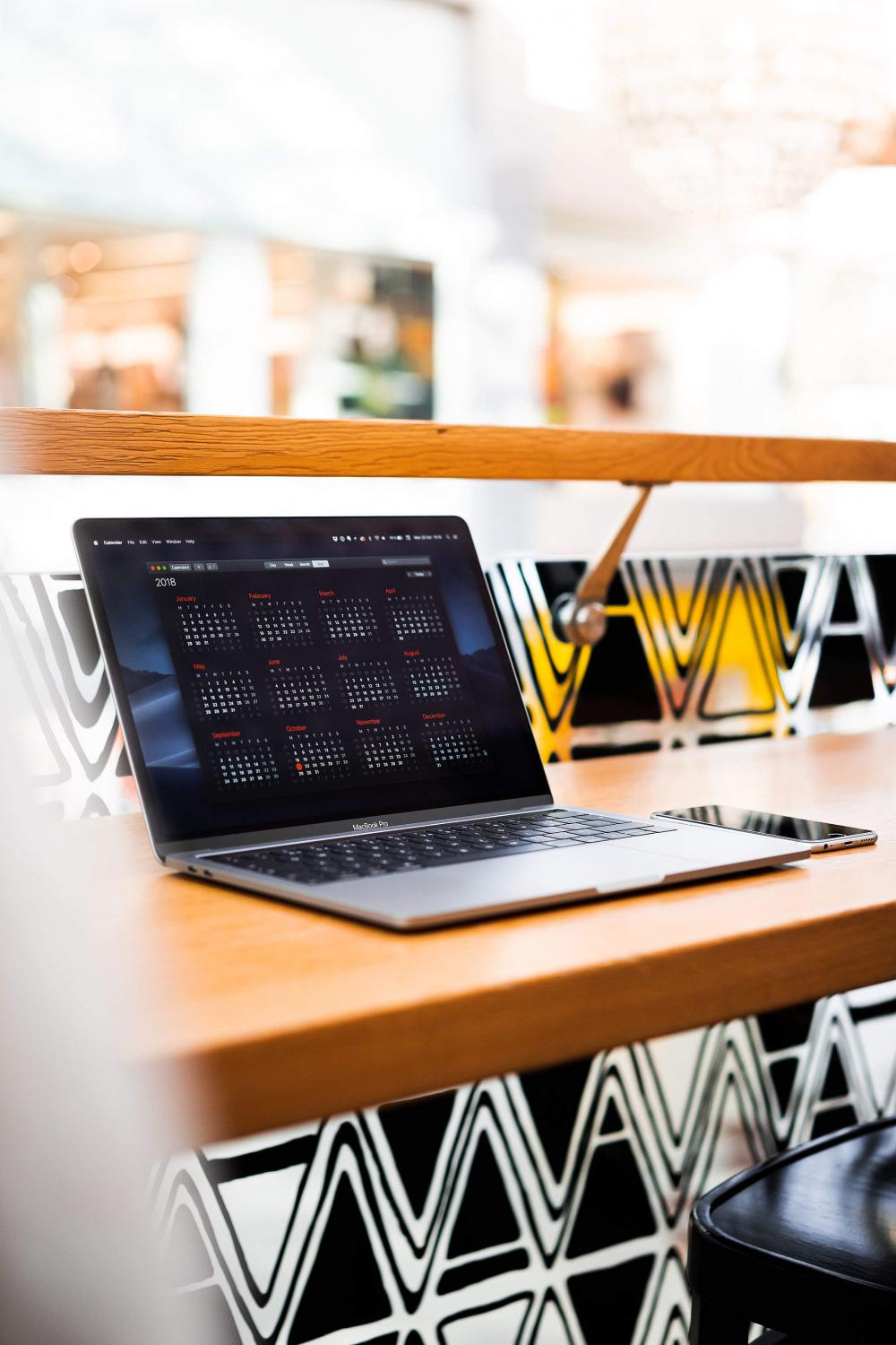 Modern Laptop in Café Vertical Free Photo Modern Laptop in Café Vertical Free Photo