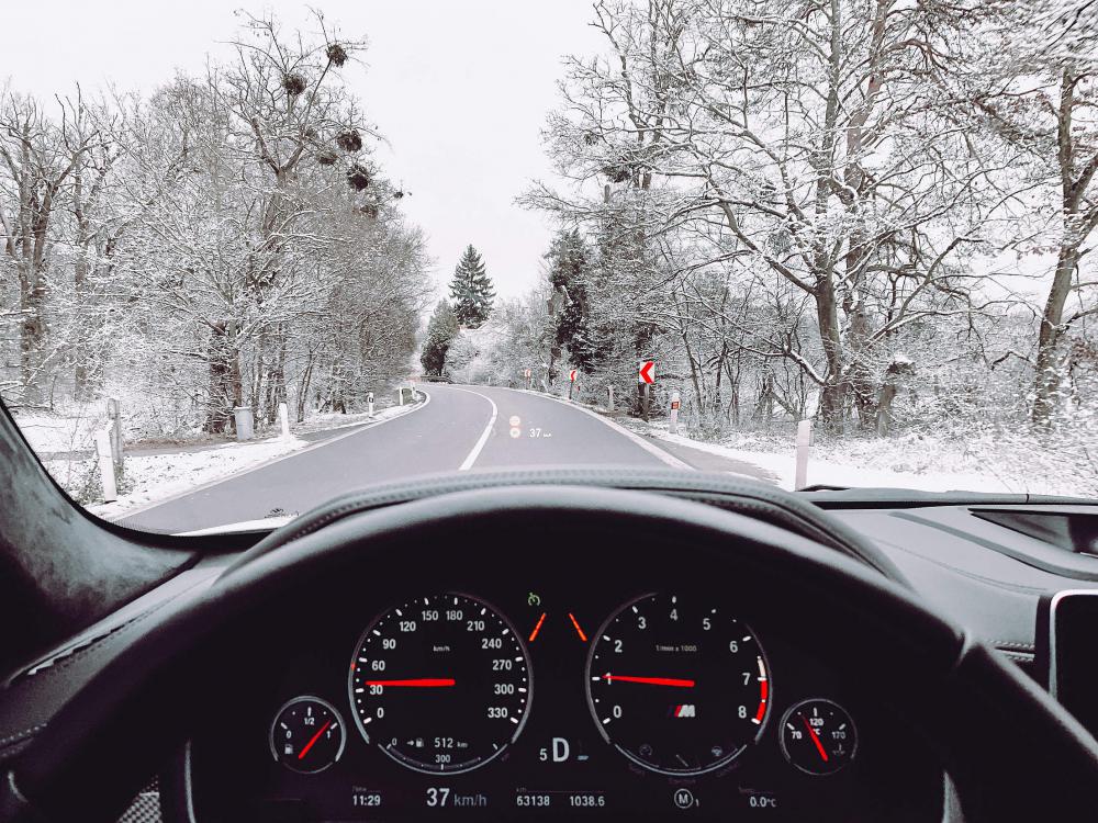 View from The Car Driving in Winter Free Photo View from The Car Driving in Winter Free Photo